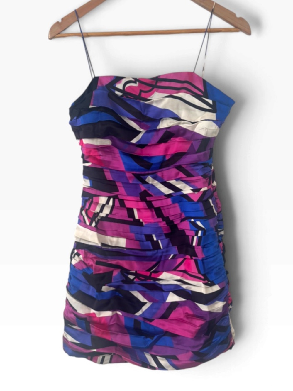 Retrofête Graphic Silk Mini Dress - Size Small - Picture 2 of 5
